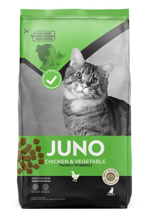 JUNO Tavuklu ve Sebzeli Yetişkin Kedi 15 kg - 1