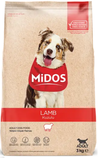 MİDOS Kuzu Etli ve Pirinçli Yetişkin Köpek 3 kg - 1