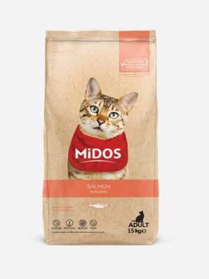 MİDOS Somonlu Ve Pirinçli (Hassas Irklar) Kedi 15 kg - MİDOS