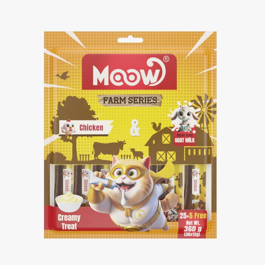 Moow Tavuklu Keçi Sütlü 12gr x 30'lu Kedi Krema Ödülü - 1