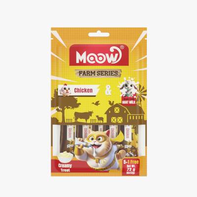 Moow Tavuklu Keçi Sütlü 12gr x 6 12 li Kedi Krema Ödülü - MOOW
